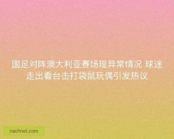 国足对阵澳大利亚赛场现异常情况 球迷走出看台击打袋鼠玩偶引发热议